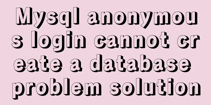 Mysql anonymous login cannot create a database problem solution