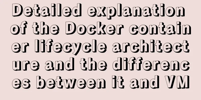 Detailed explanation of the Docker container lifecycle architecture and the differences between it and VM
