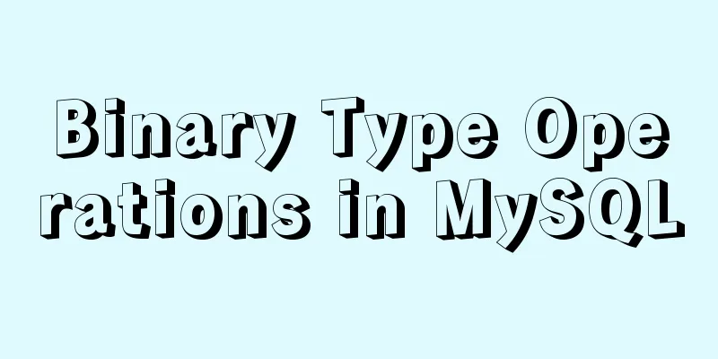 Binary Type Operations in MySQL