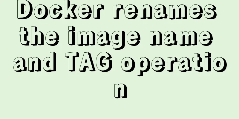 Docker renames the image name and TAG operation