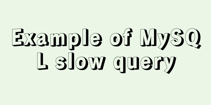 Example of MySQL slow query