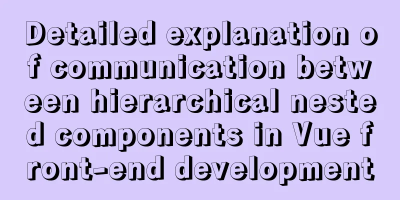 Detailed explanation of communication between hierarchical nested components in Vue front-end development