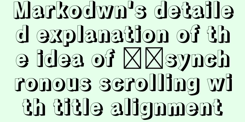 Markodwn's detailed explanation of the idea of ​​synchronous scrolling with title alignment