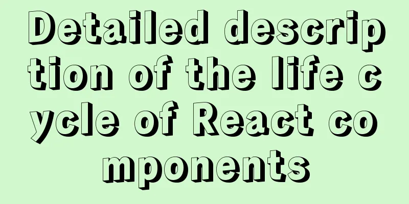 Detailed description of the life cycle of React components