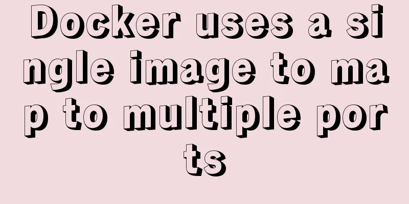 Docker uses a single image to map to multiple ports
