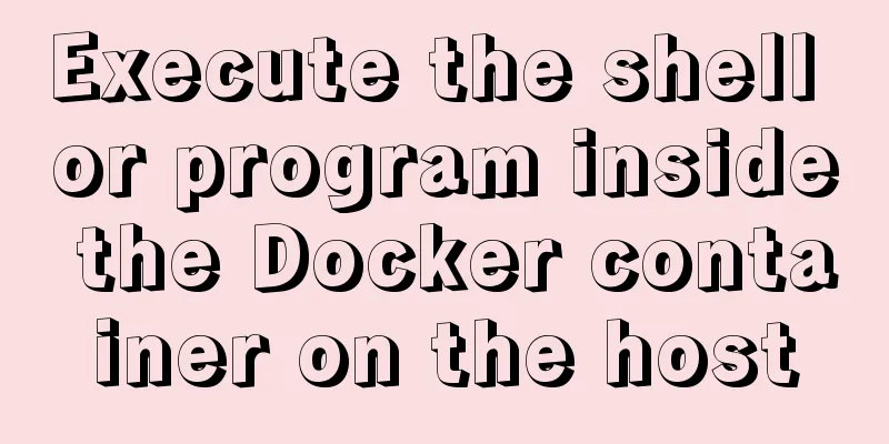 Execute the shell or program inside the Docker container on the host