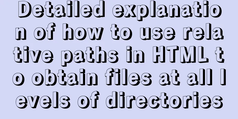 Detailed explanation of how to use relative paths in HTML to obtain files at all levels of directories