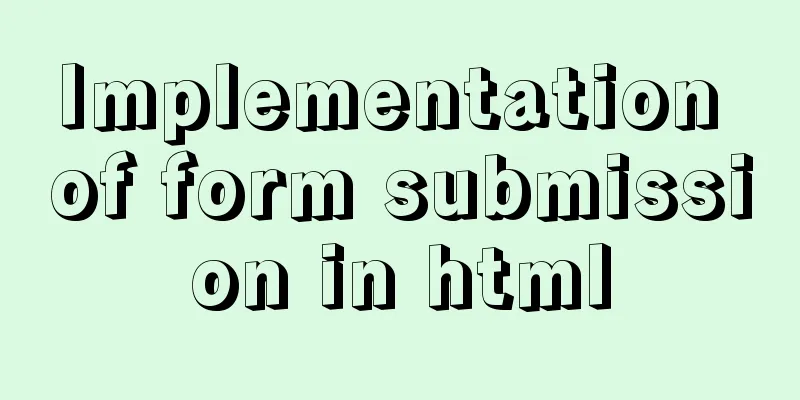 Implementation of form submission in html