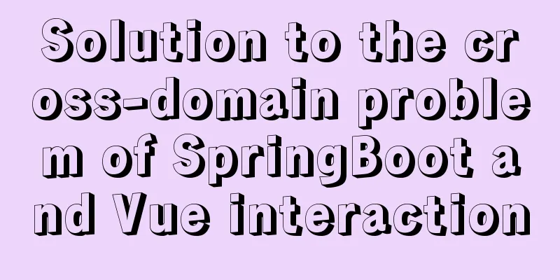 Solution to the cross-domain problem of SpringBoot and Vue interaction