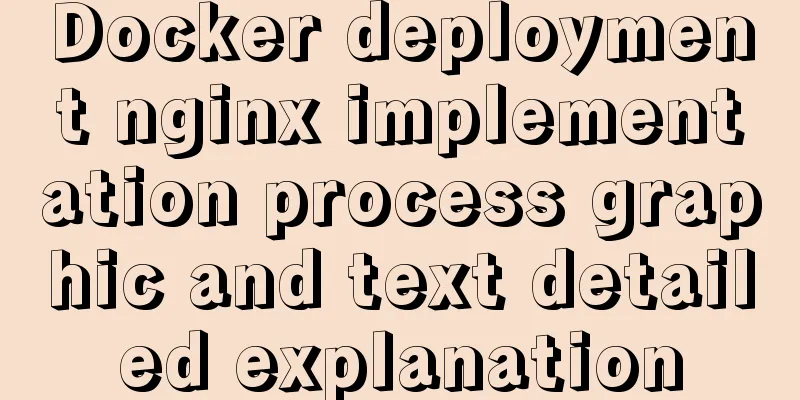 Docker deployment nginx implementation process graphic and text detailed explanation