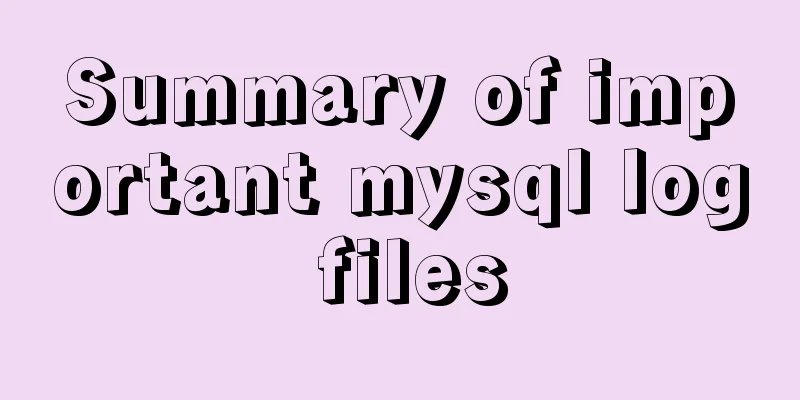 Summary of important mysql log files