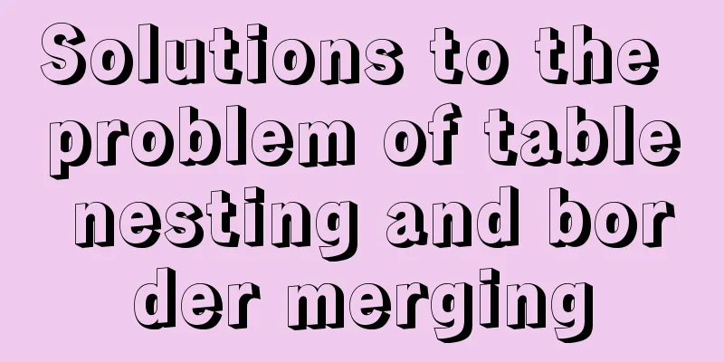 Solutions to the problem of table nesting and border merging