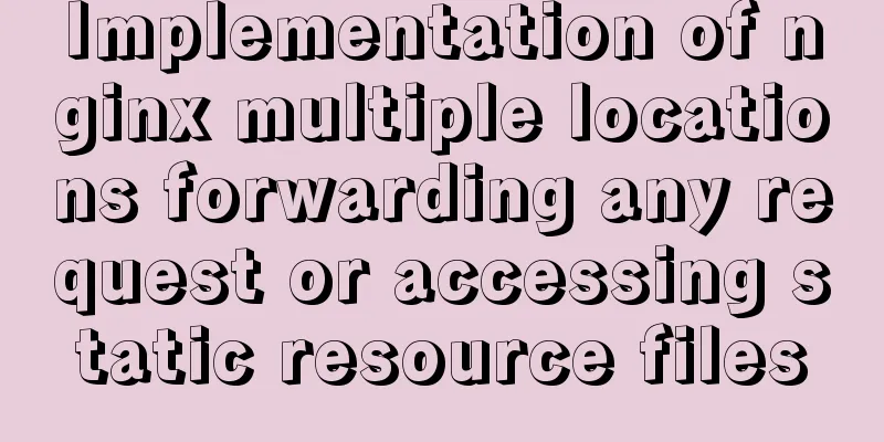 Implementation of nginx multiple locations forwarding any request or accessing static resource files