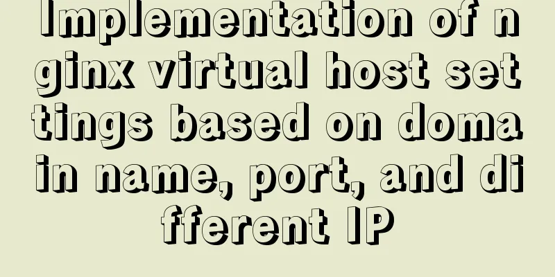 Implementation of nginx virtual host settings based on domain name, port, and different IP
