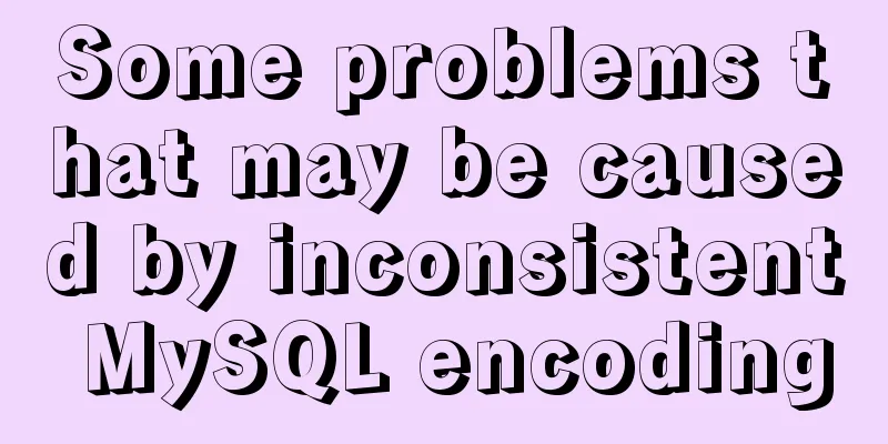 Some problems that may be caused by inconsistent MySQL encoding