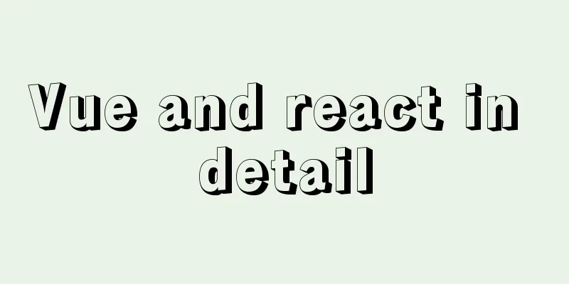 Vue and react in detail