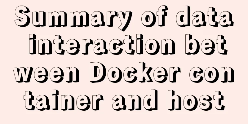 Summary of data interaction between Docker container and host