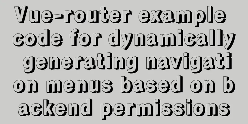 Vue-router example code for dynamically generating navigation menus based on backend permissions