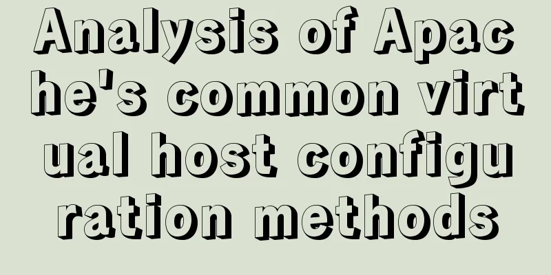 Analysis of Apache's common virtual host configuration methods