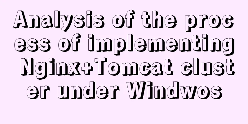 Analysis of the process of implementing Nginx+Tomcat cluster under Windwos