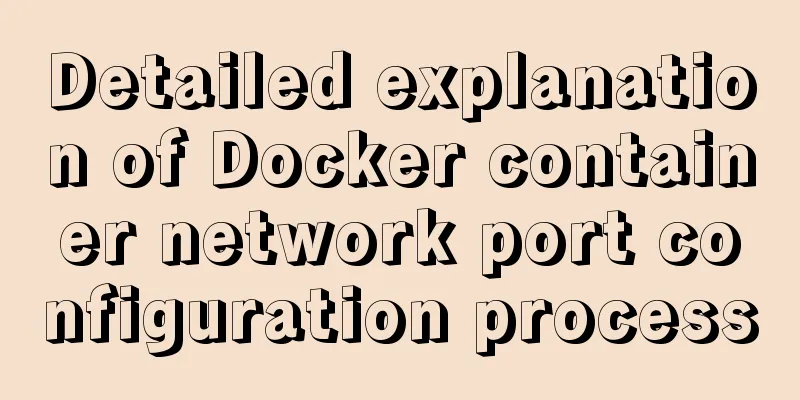 Detailed explanation of Docker container network port configuration process