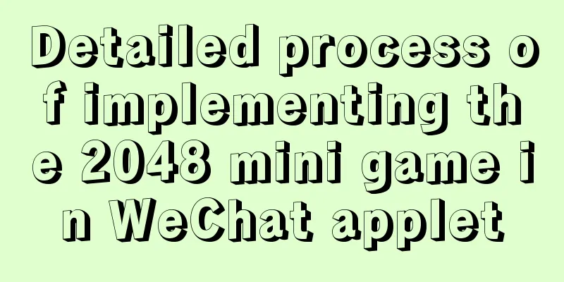 Detailed process of implementing the 2048 mini game in WeChat applet