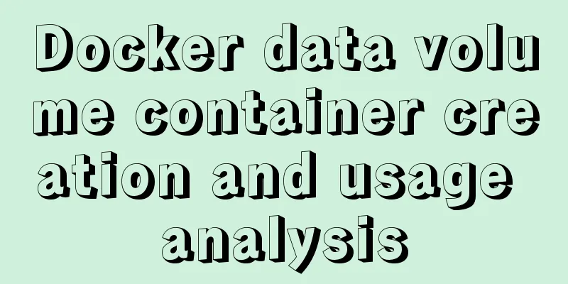 Docker data volume container creation and usage analysis