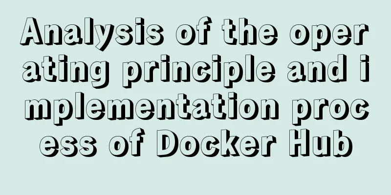 Analysis of the operating principle and implementation process of Docker Hub