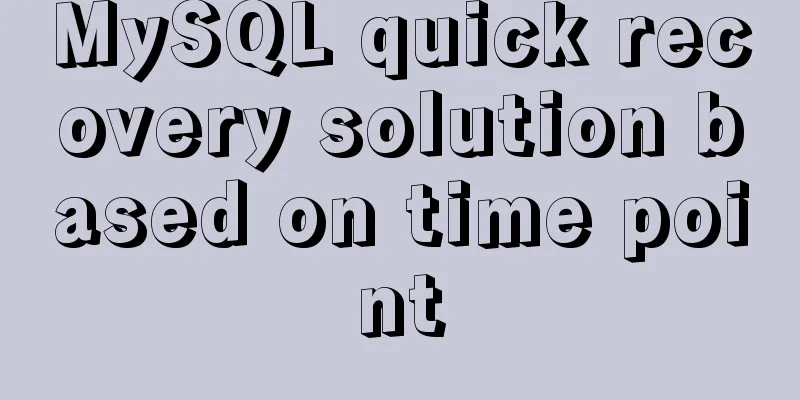 MySQL quick recovery solution based on time point