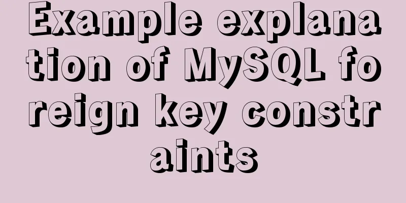 Example explanation of MySQL foreign key constraints