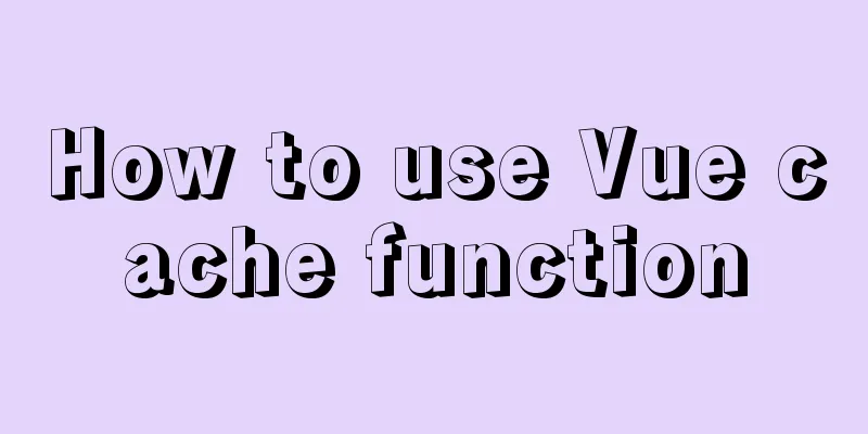 How to use Vue cache function