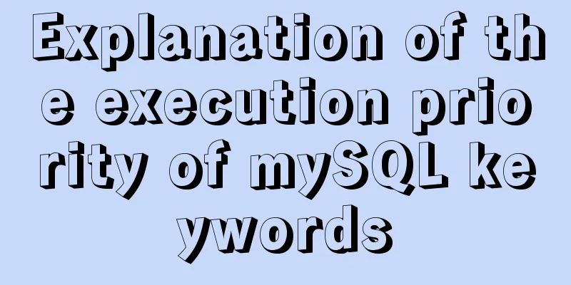 Explanation of the execution priority of mySQL keywords