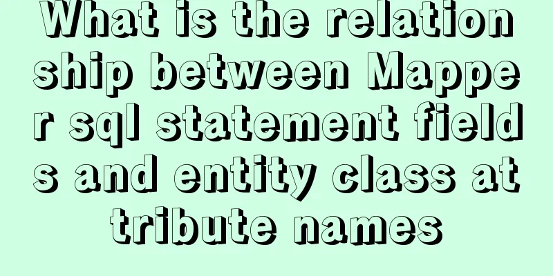 What is the relationship between Mapper sql statement fields and entity class attribute names