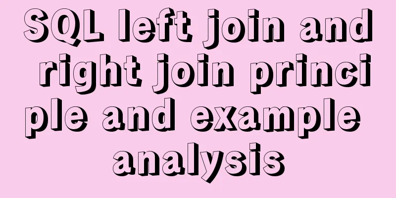 SQL left join and right join principle and example analysis
