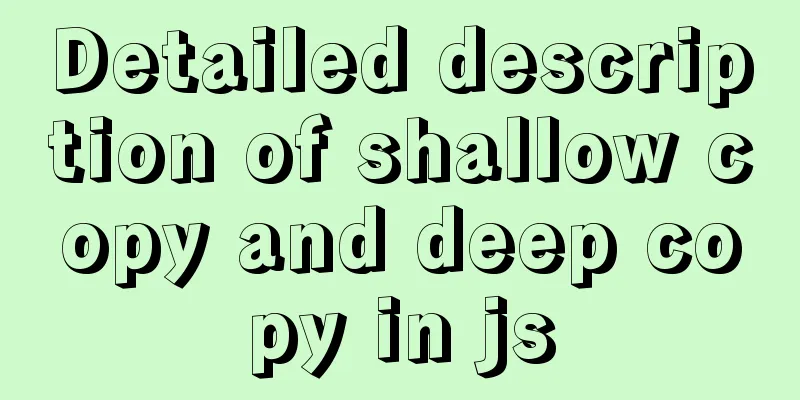 Detailed description of shallow copy and deep copy in js
