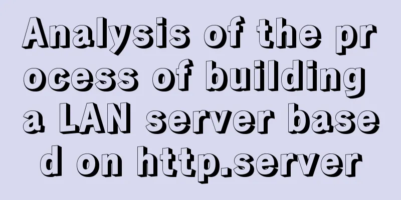 Analysis of the process of building a LAN server based on http.server