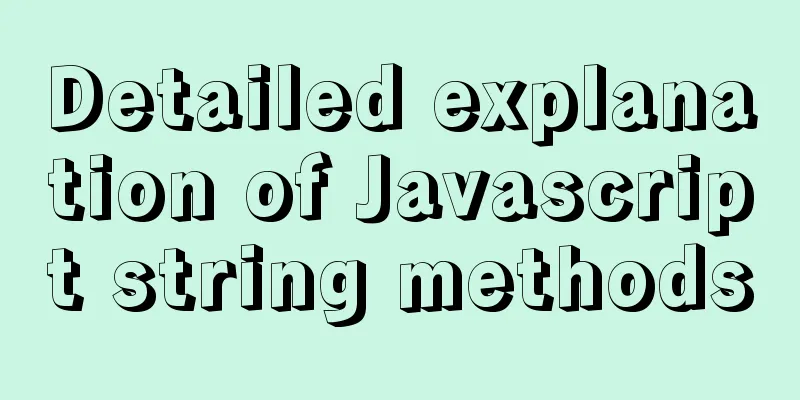 Detailed explanation of Javascript string methods