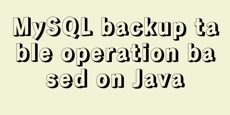 MySQL backup table operation based on Java