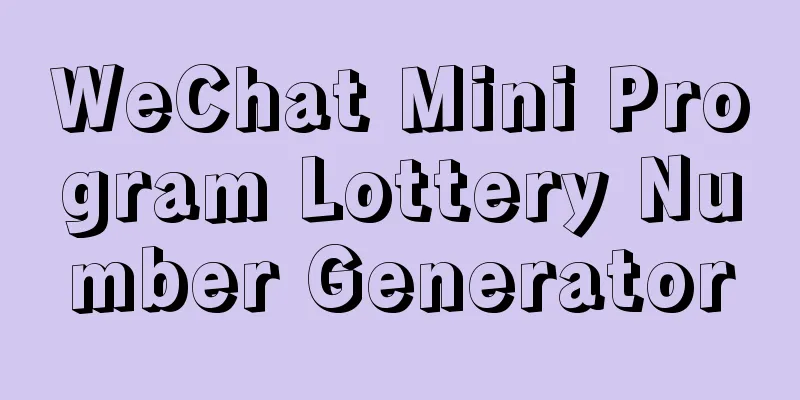 WeChat Mini Program Lottery Number Generator