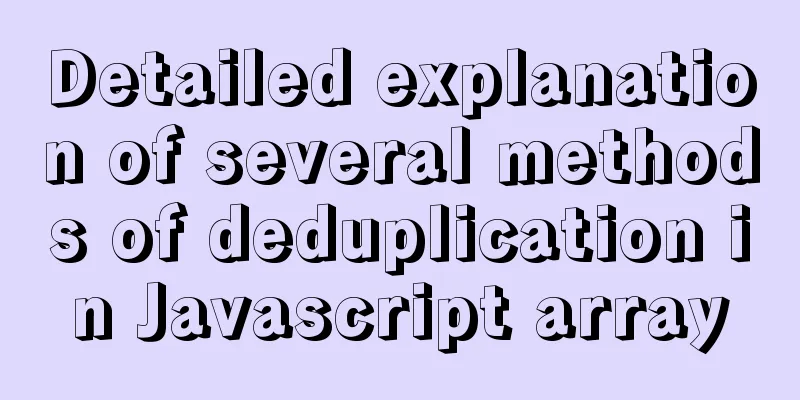 Detailed explanation of several methods of deduplication in Javascript array