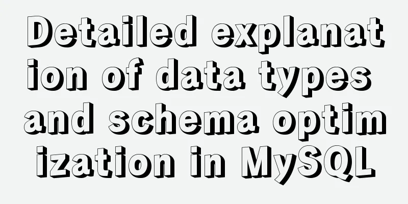 Detailed explanation of data types and schema optimization in MySQL