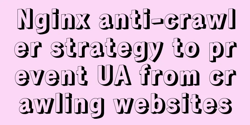Nginx anti-crawler strategy to prevent UA from crawling websites