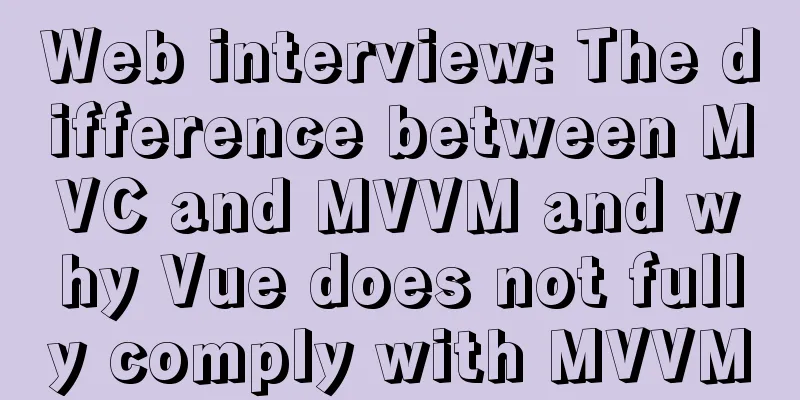 Web interview: The difference between MVC and MVVM and why Vue does not fully comply with MVVM