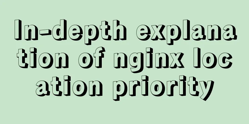In-depth explanation of nginx location priority
