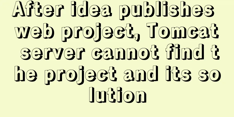 After idea publishes web project, Tomcat server cannot find the project and its solution