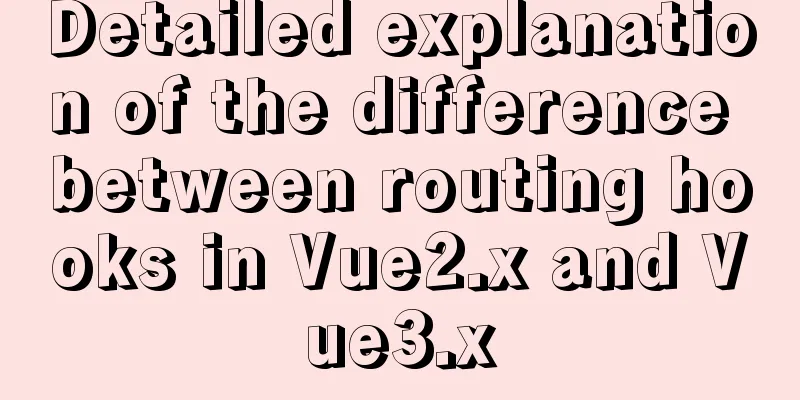 Detailed explanation of the difference between routing hooks in Vue2.x and Vue3.x