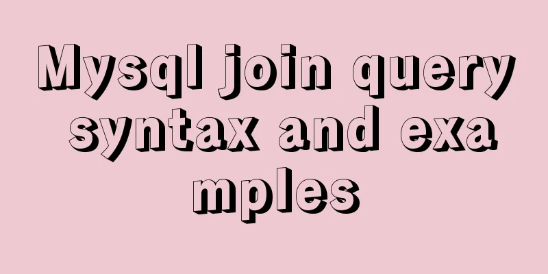 Mysql join query syntax and examples