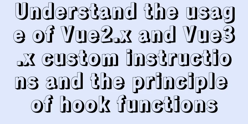 Understand the usage of Vue2.x and Vue3.x custom instructions and the principle of hook functions