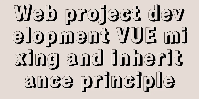 Web project development VUE mixing and inheritance principle