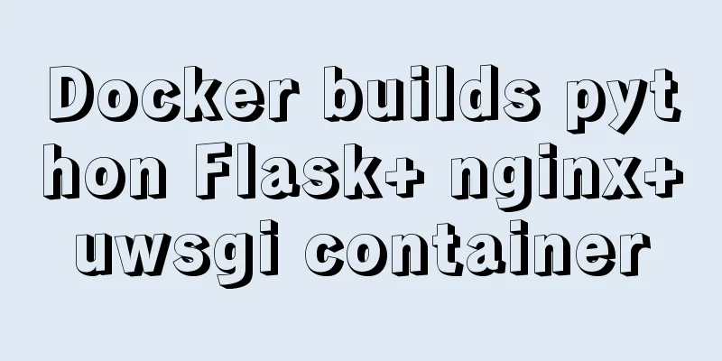 Docker builds python Flask+ nginx+uwsgi container